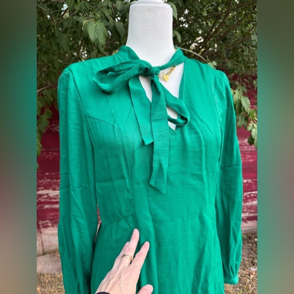 Moulinette Soeurs- Anthropologie- Emerald Green Dress- Size 10 US- Stunning! - Picture 8 of 9